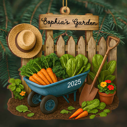 Sophia's Garden With Fresh Vegetables And Garden Tools