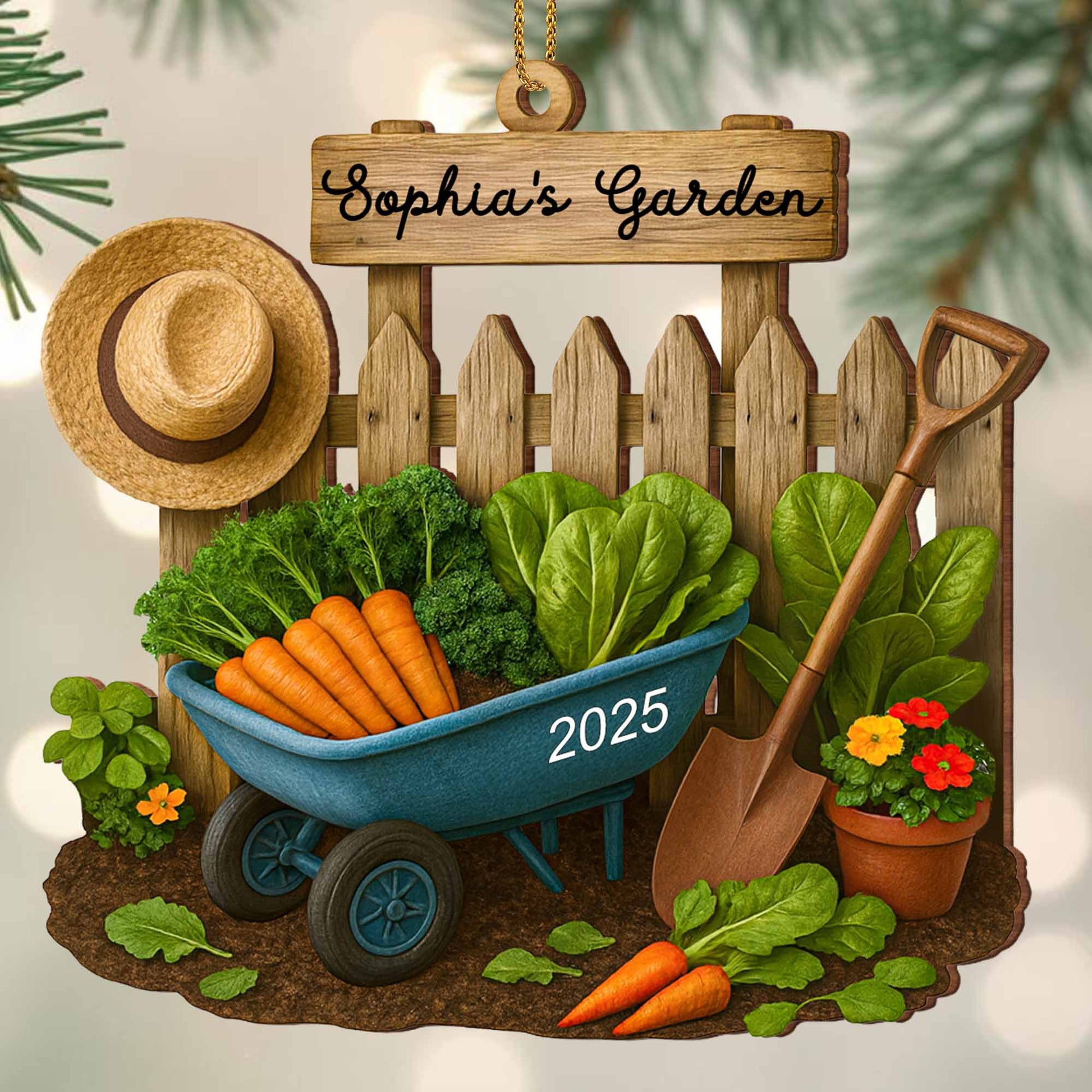 Sophia's Garden With Fresh Vegetables And Garden Tools