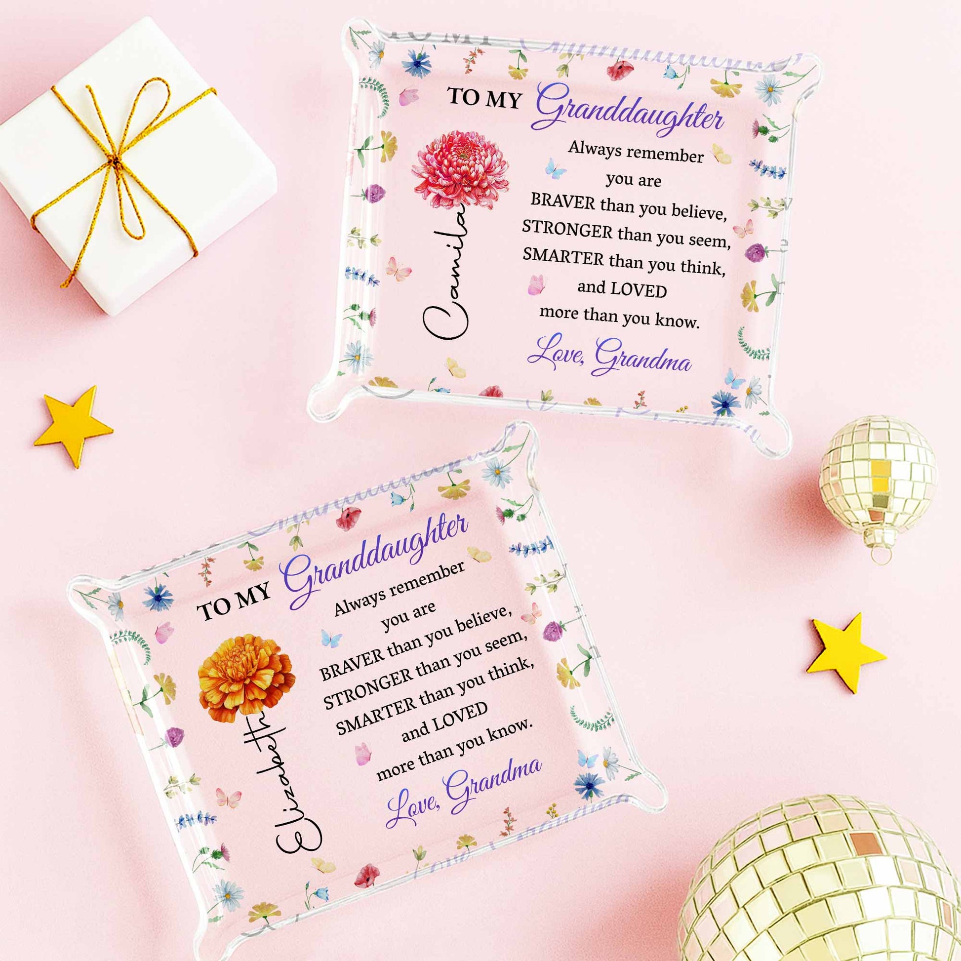 To My Granddaughter, Flowers And Butterflies