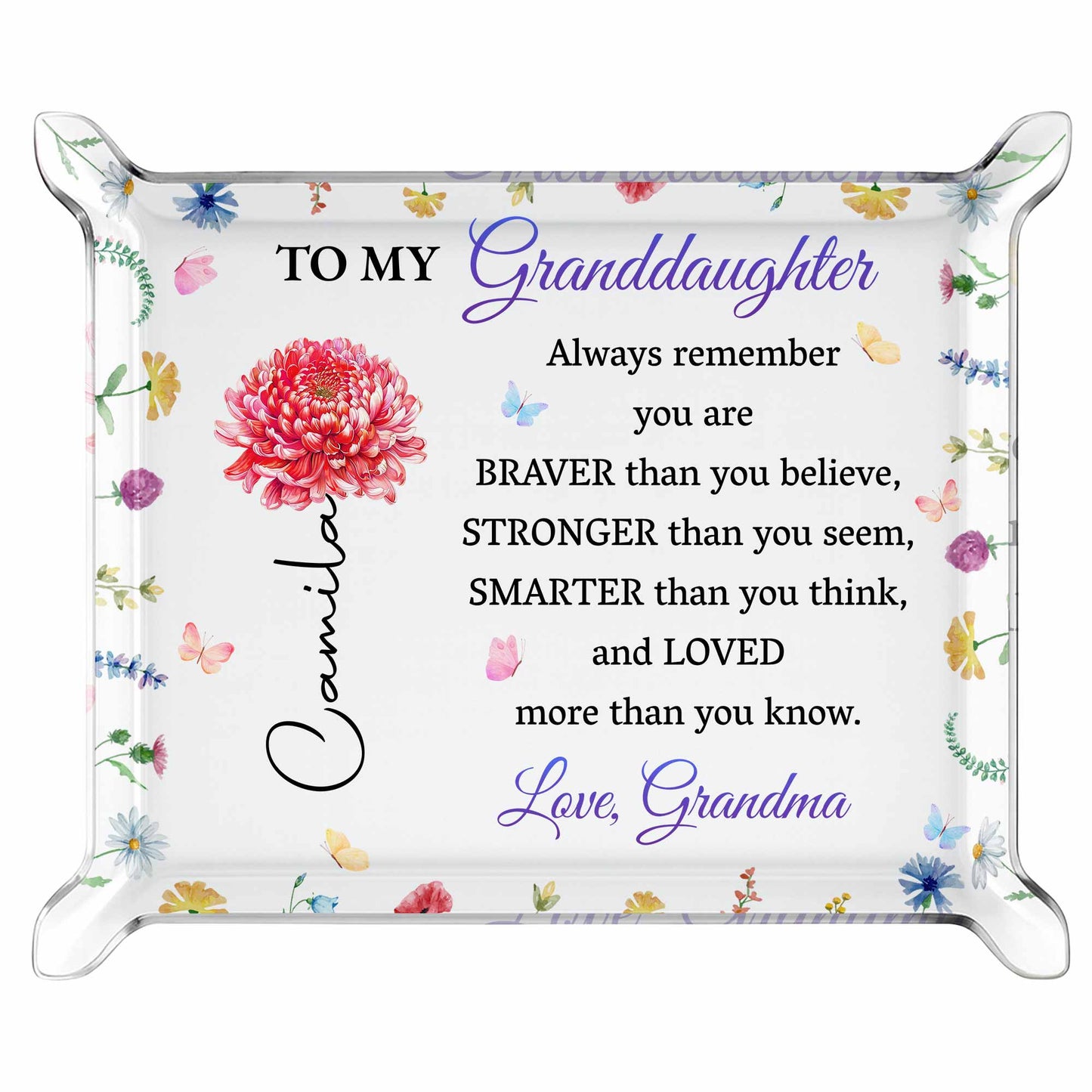 To My Granddaughter, Flowers And Butterflies