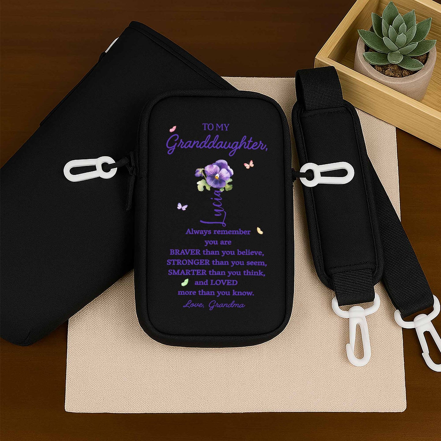 Always Remember You Are Braver, Stronger, Smarter - Personalized Custom Water Bottle Carrier Bag - GDT002_BCB