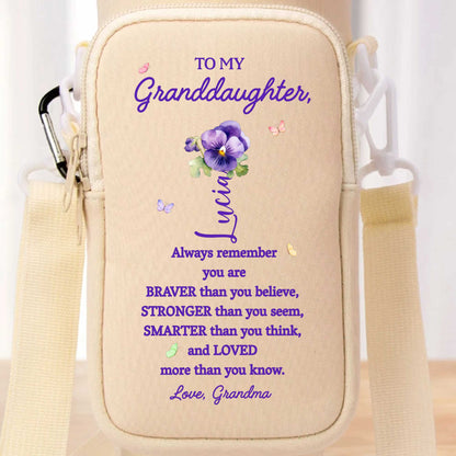 Always Remember You Are Braver, Stronger, Smarter - Personalized Custom Water Bottle Carrier Bag - GDT002_BCB