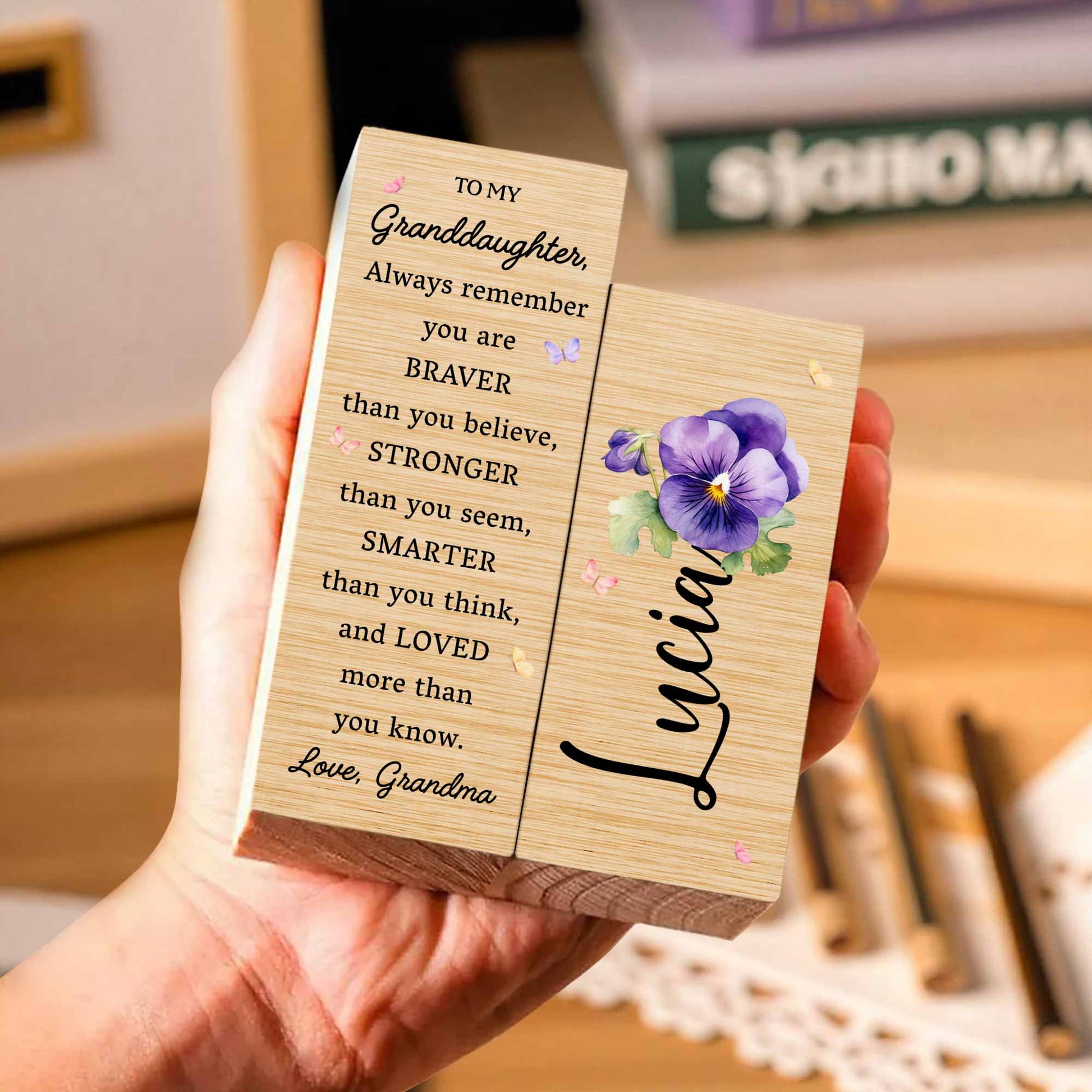 To My Granddaughter, Always Remember, Flowers and Butterflies