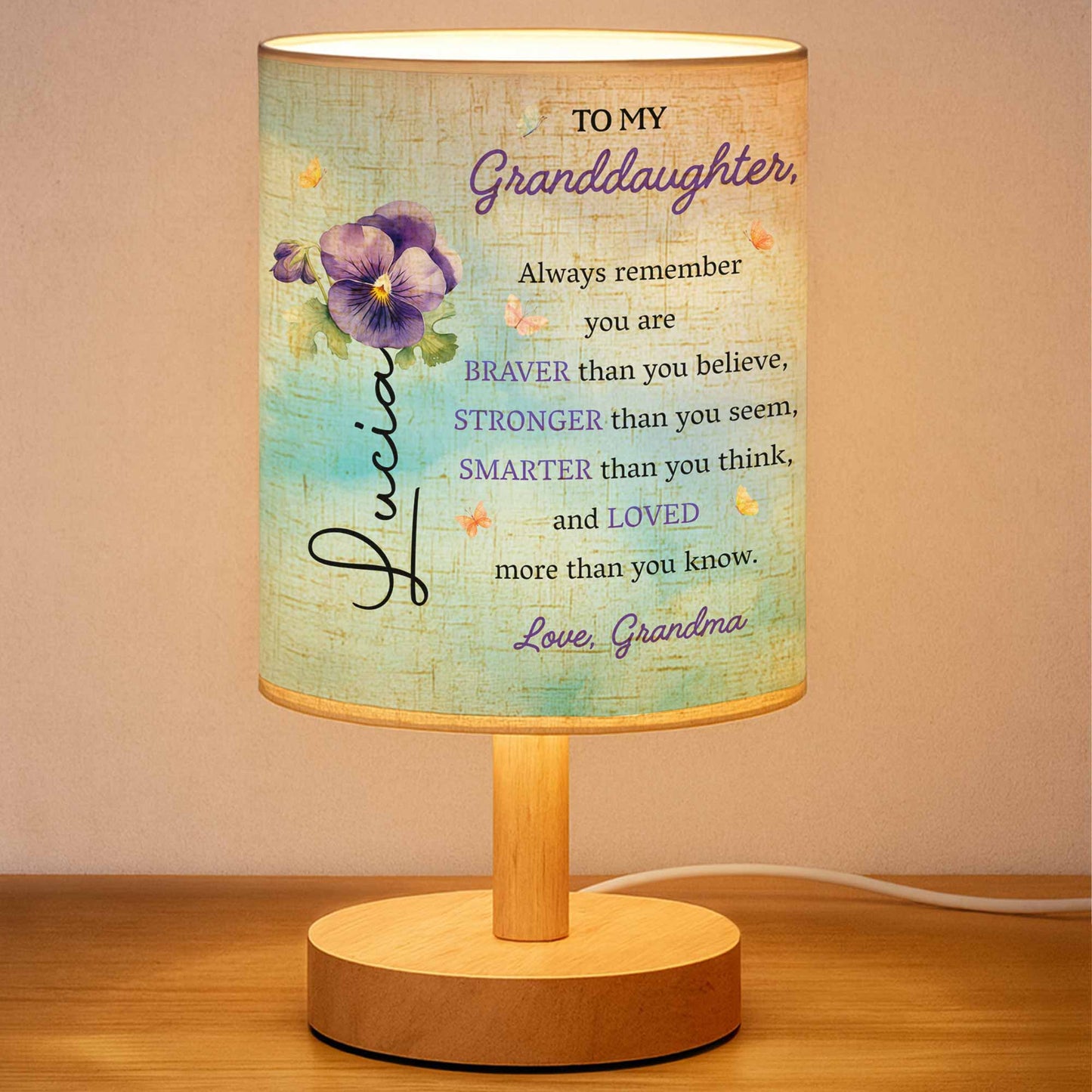 Always Remember You Are Braver And Stronger, Flowers - Personalized Custom Fabric Lamp - GDT002_FLAMP