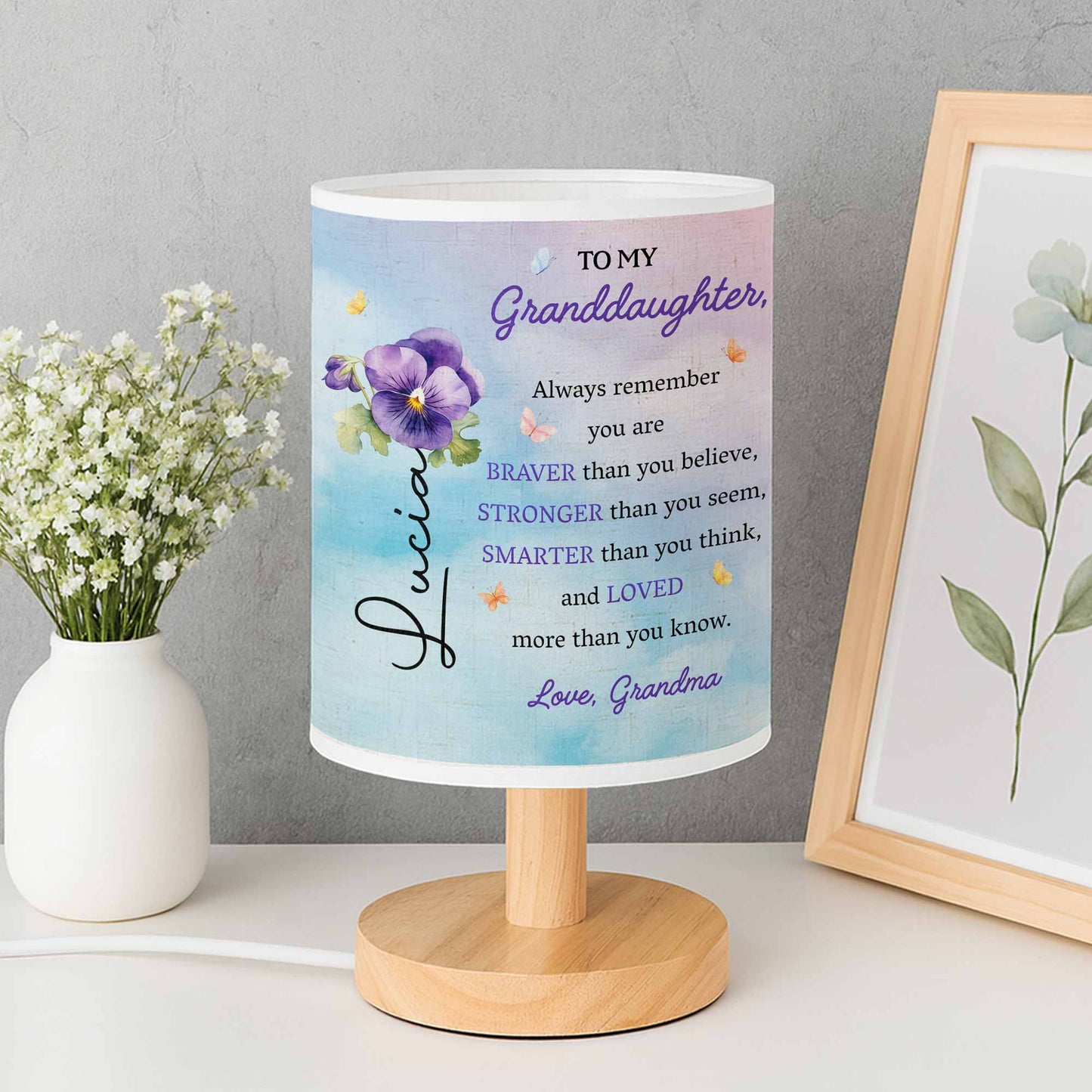 Always Remember You Are Braver And Stronger, Flowers - Personalized Custom Fabric Lamp - GDT002_FLAMP