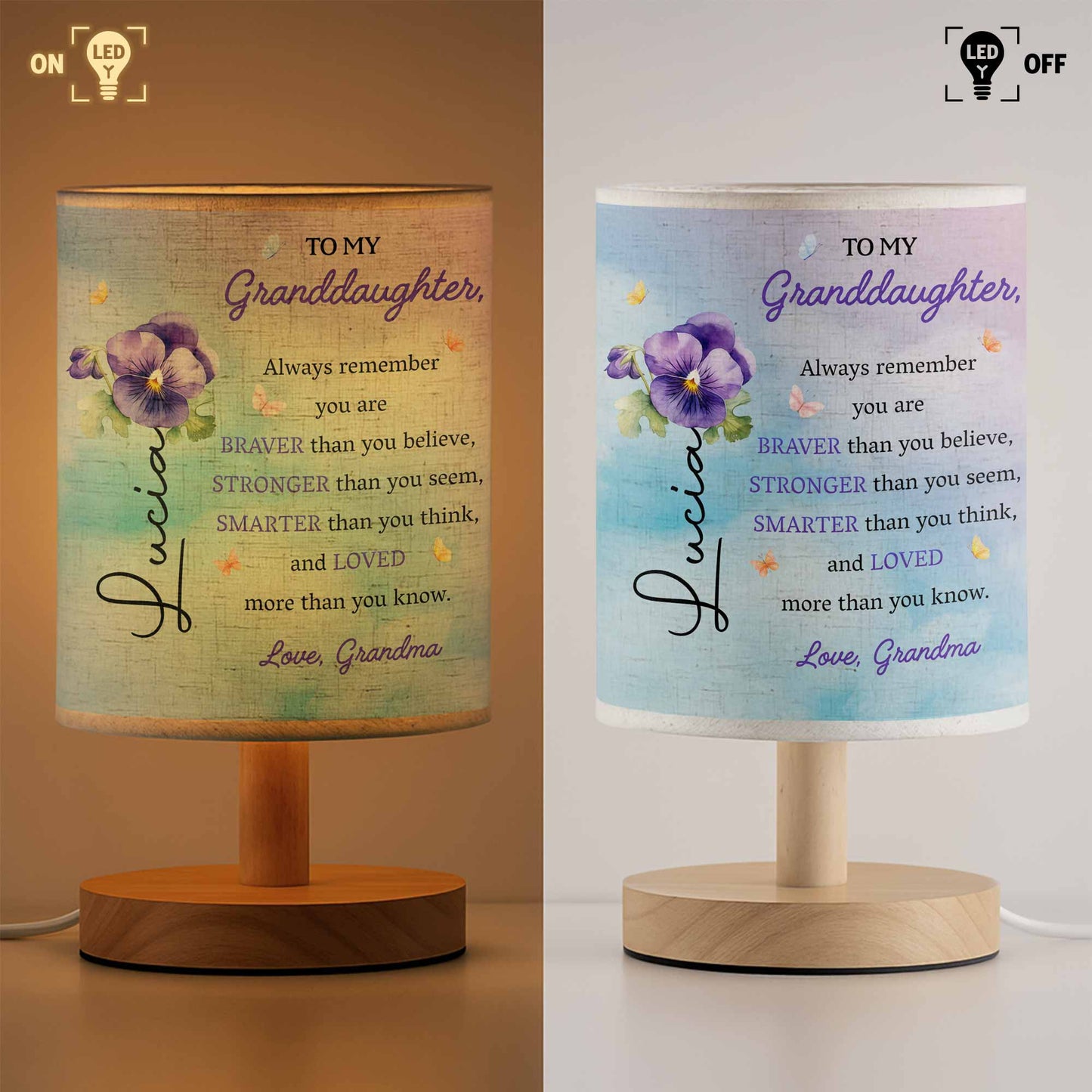 Always Remember You Are Braver And Stronger, Flowers - Personalized Custom Fabric Lamp - GDT002_FLAMP