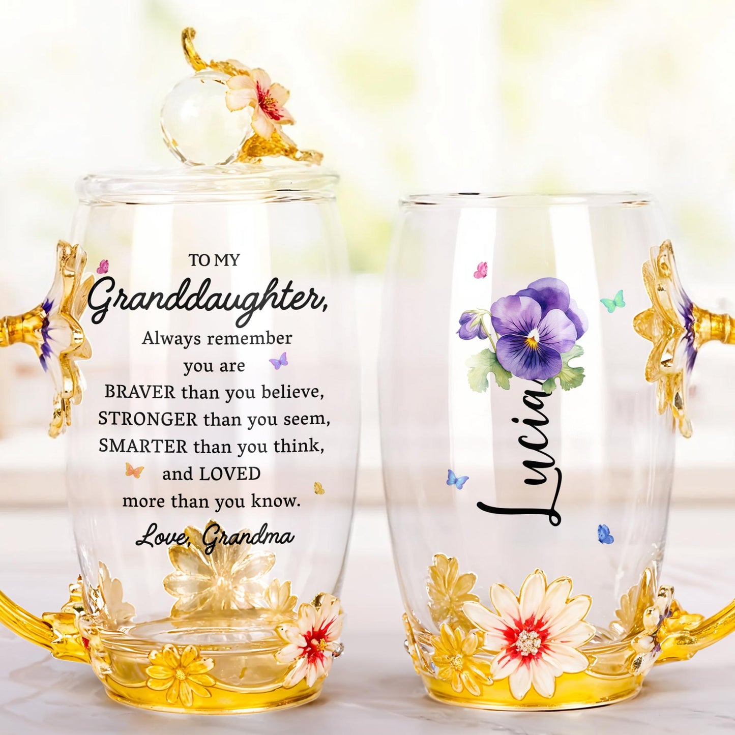 Add A Touch Of Elegance To Your Tea Time, Enamel Flowers and Butterflies