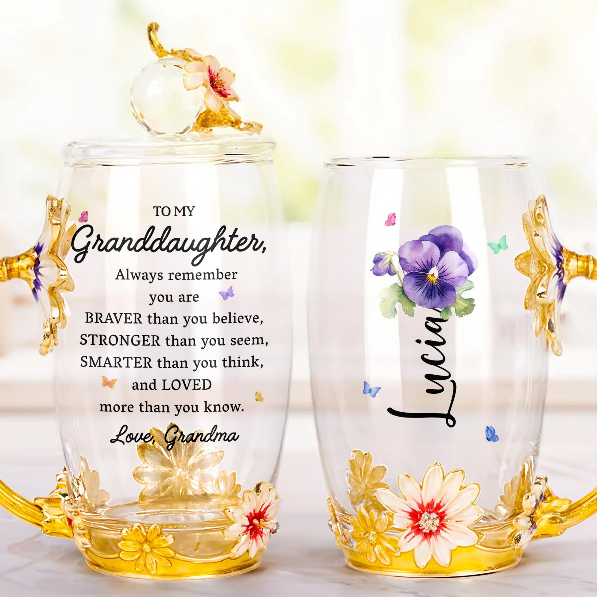 Add A Touch Of Elegance To Your Tea Time, Enamel Flowers and Butterflies