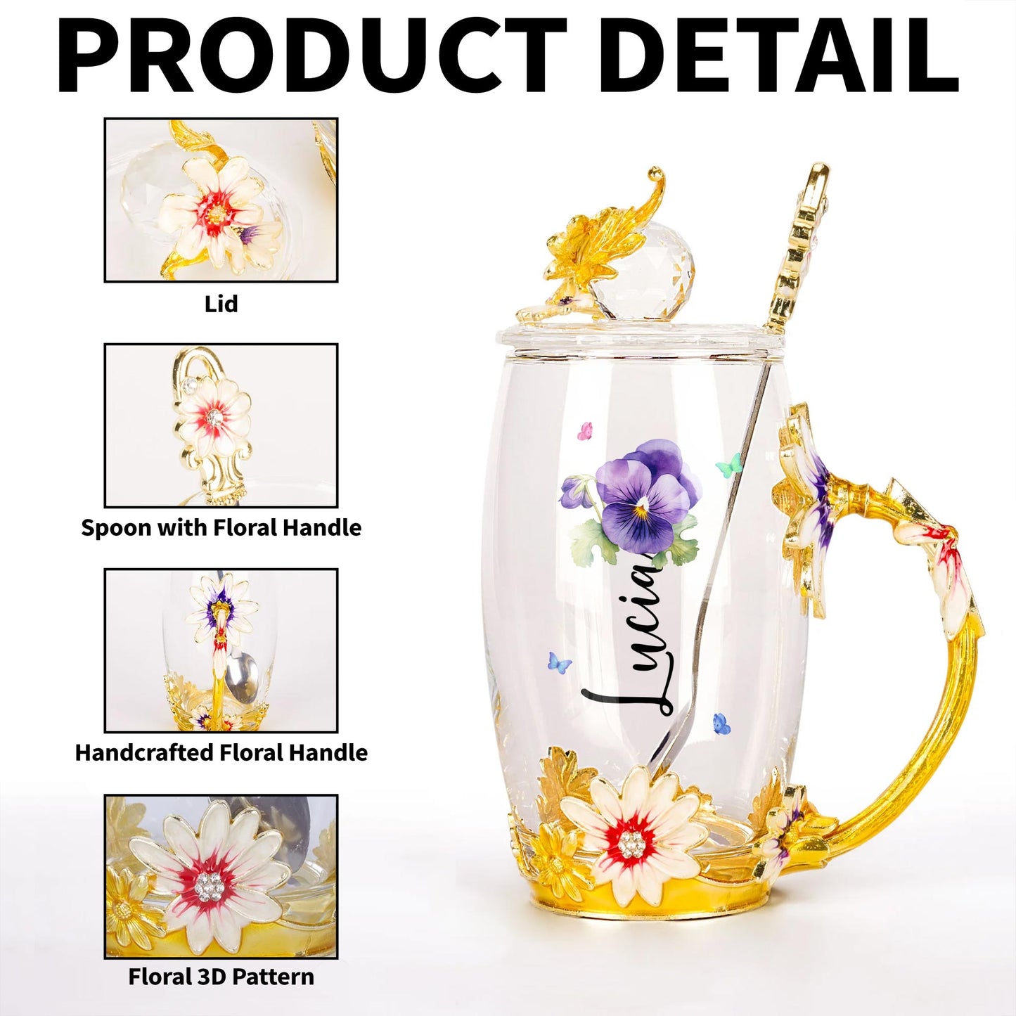Add A Touch Of Elegance To Your Tea Time, Enamel Flowers and Butterflies