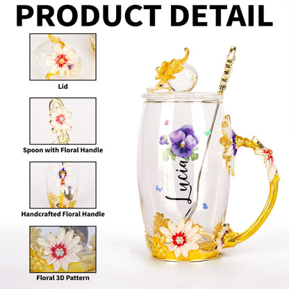 Add A Touch Of Elegance To Your Tea Time, Enamel Flowers and Butterflies
