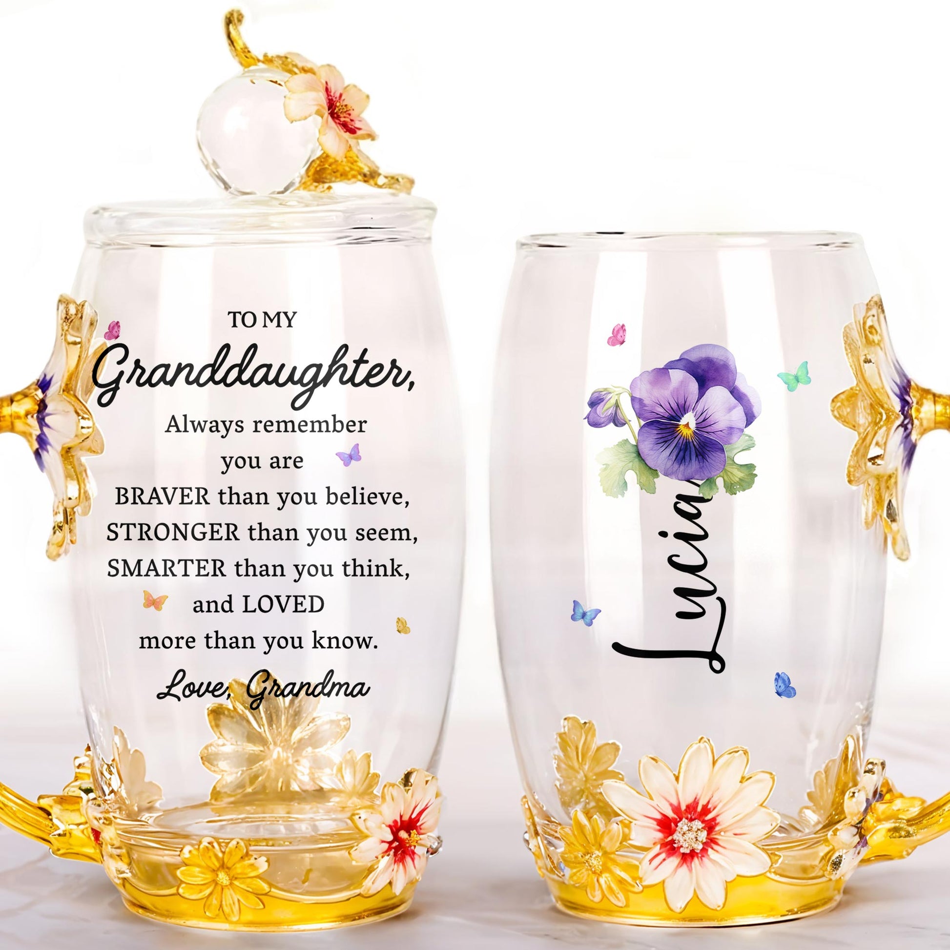 Add A Touch Of Elegance To Your Tea Time, Enamel Flowers and Butterflies