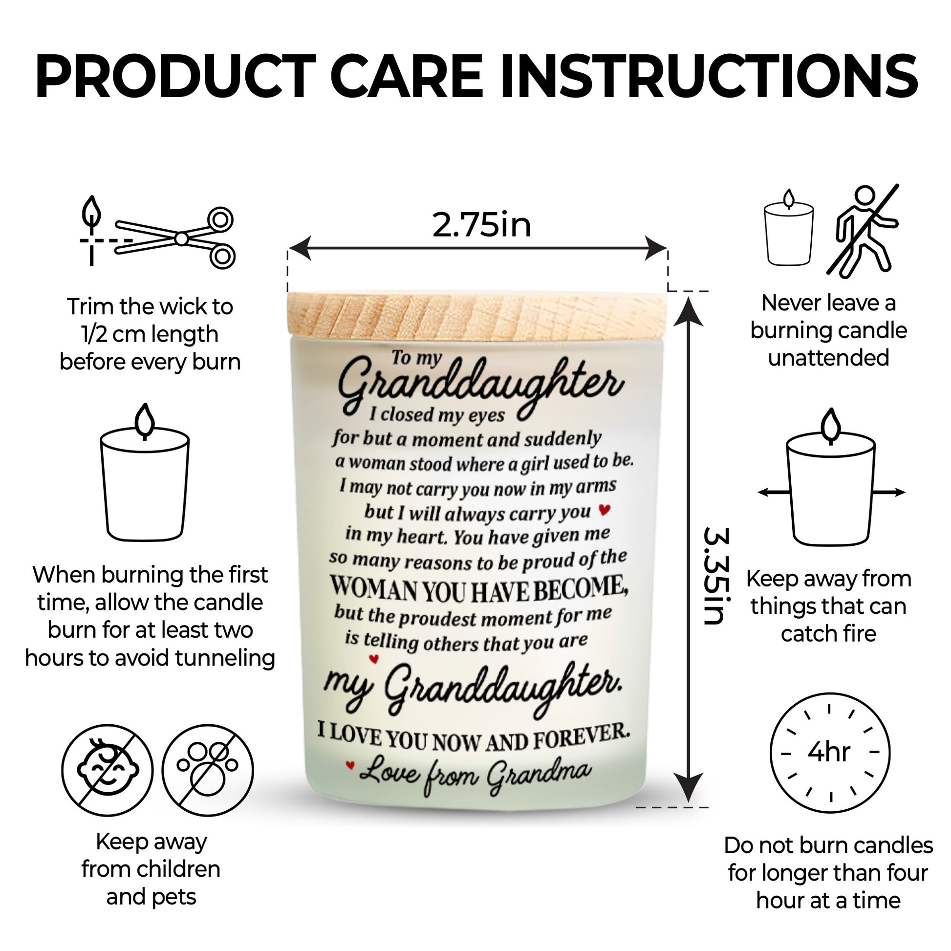 Granddaughter, Proud And Forever Love Message With Flower