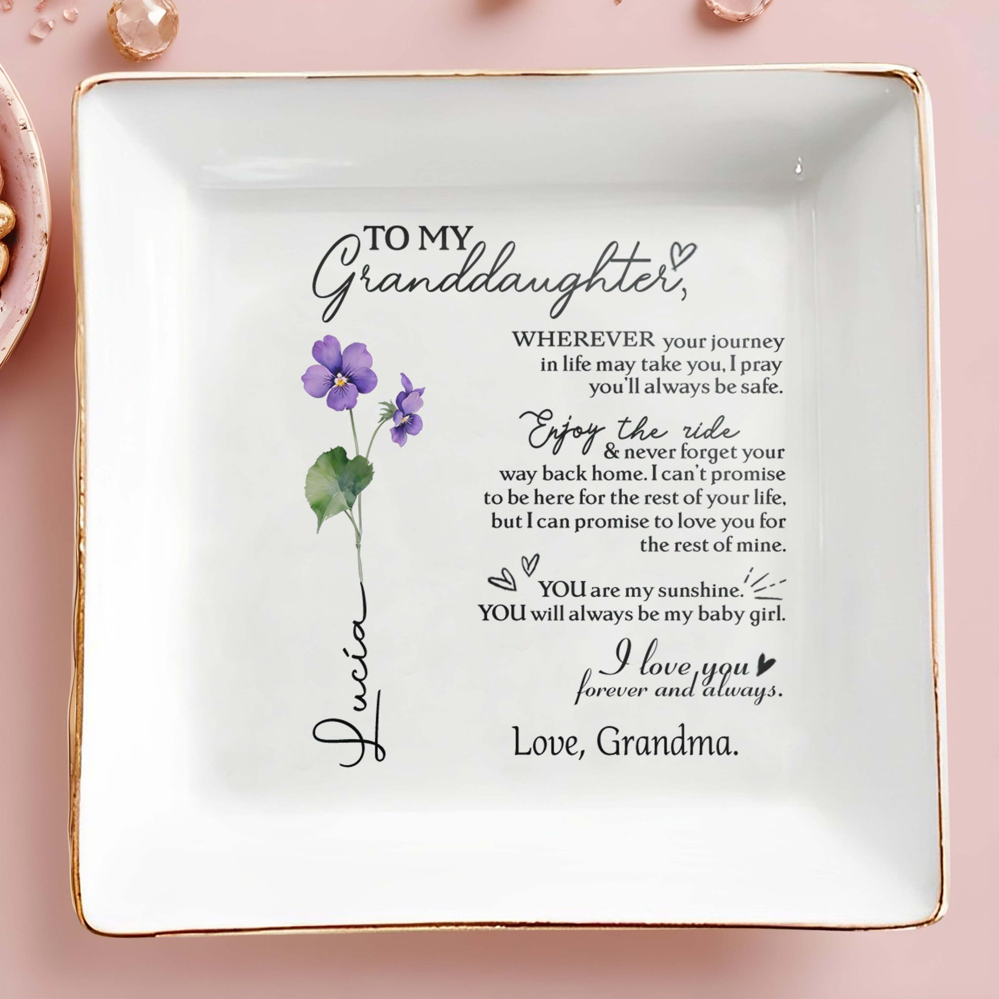 Love Grandmas Forever Message To Granddaughter Floral Design