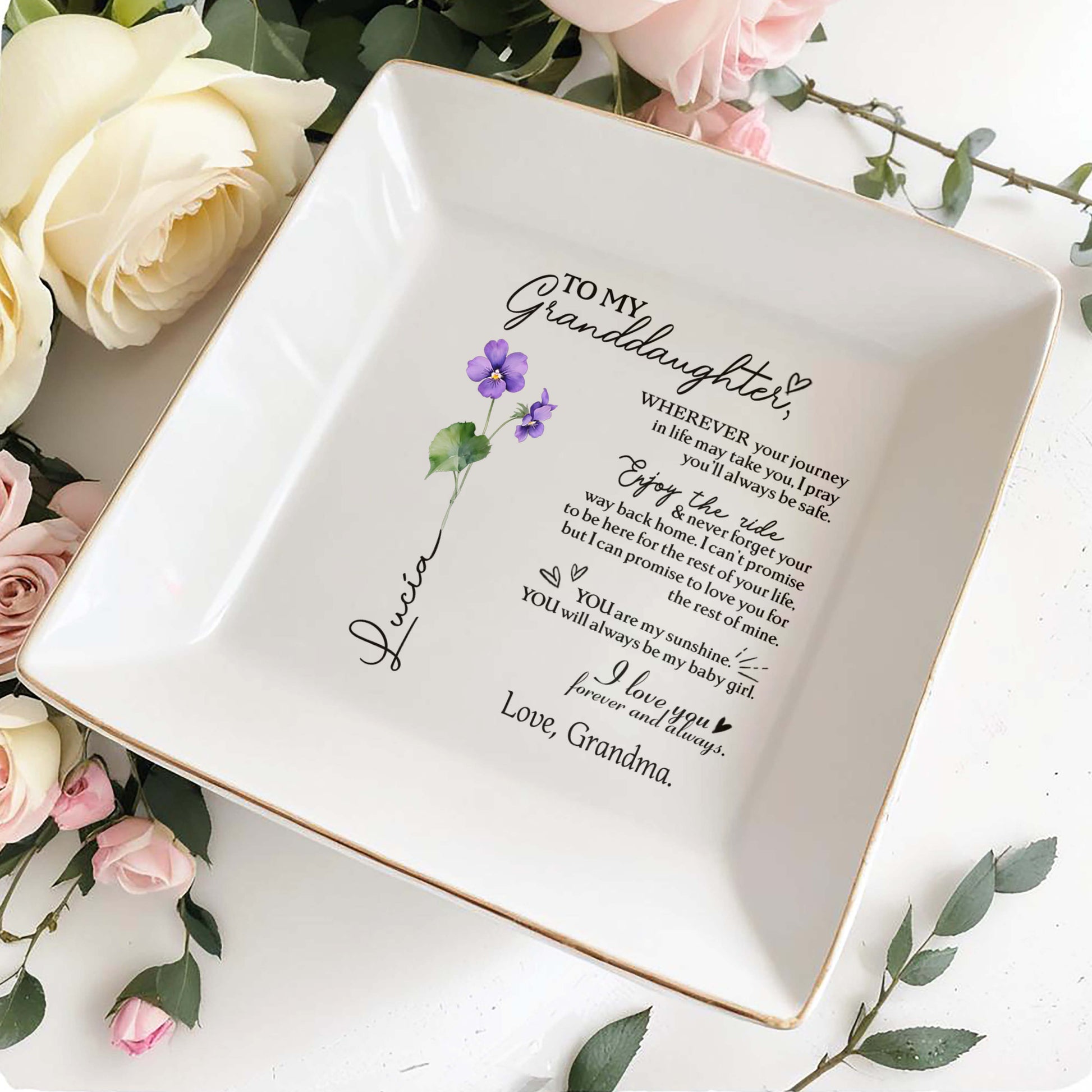 Love Grandmas Forever Message To Granddaughter Floral Design