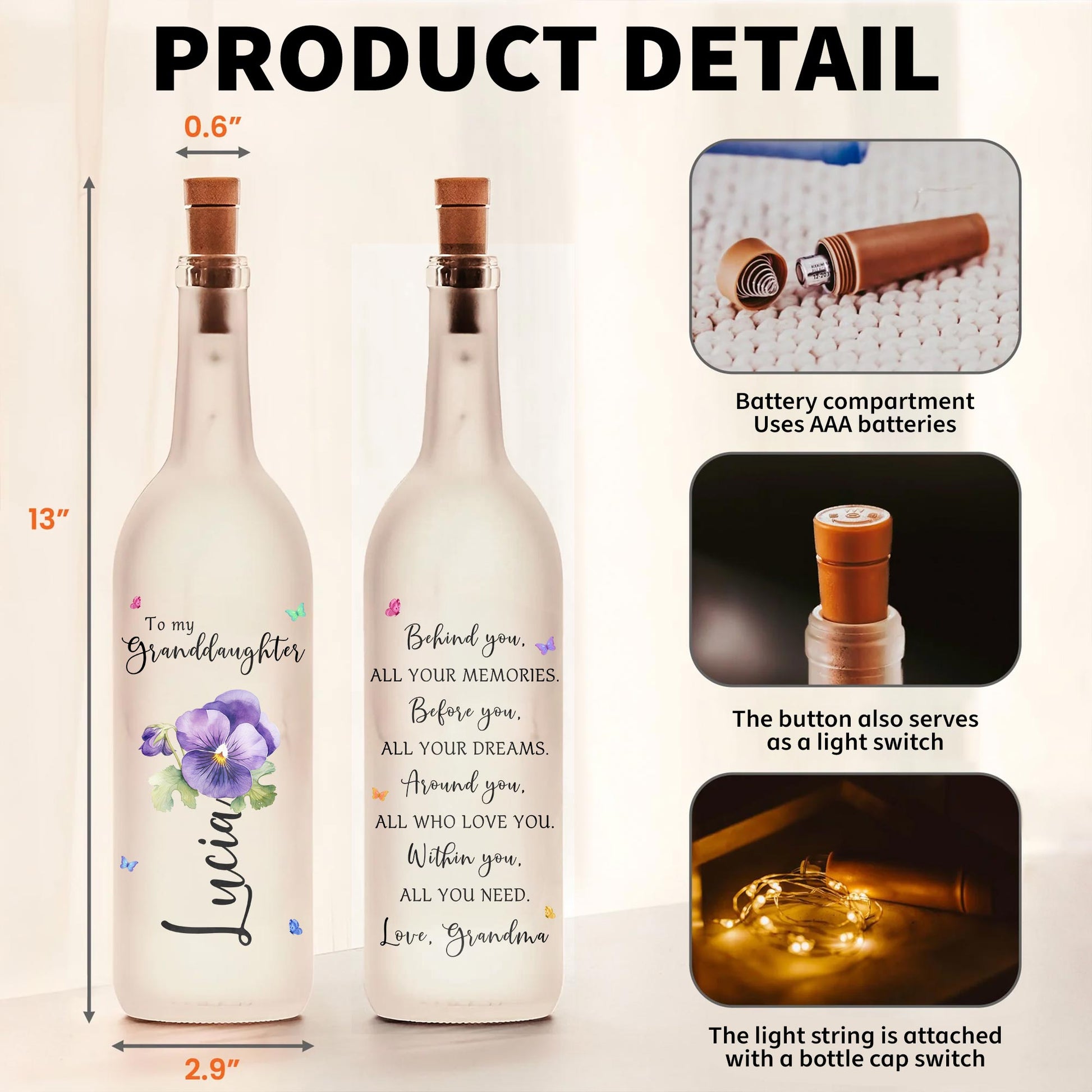 To My Granddaughter, Love And Support With Flowers And Butterflies