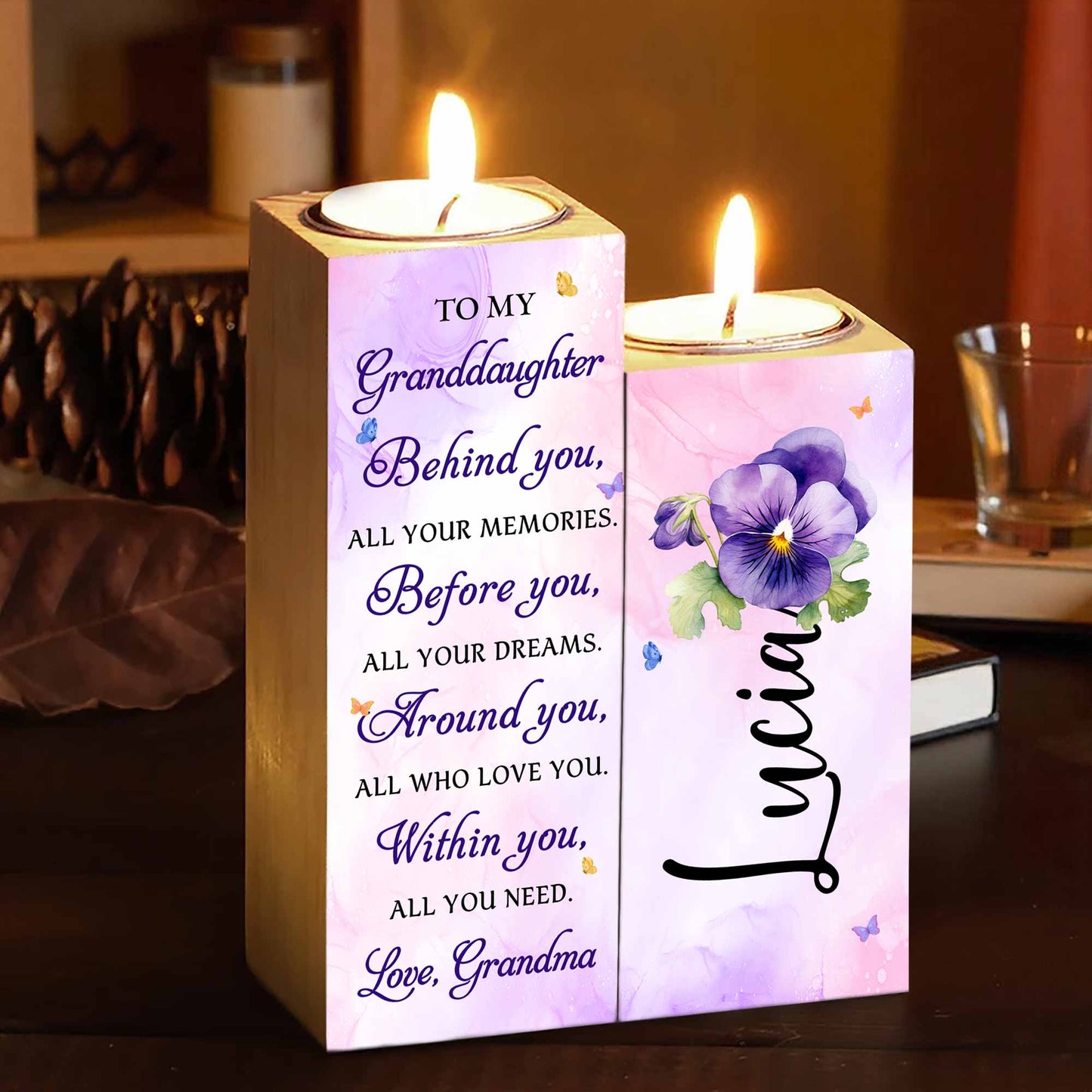 To My Granddaughter, Behind You, Flowers And Butterflies