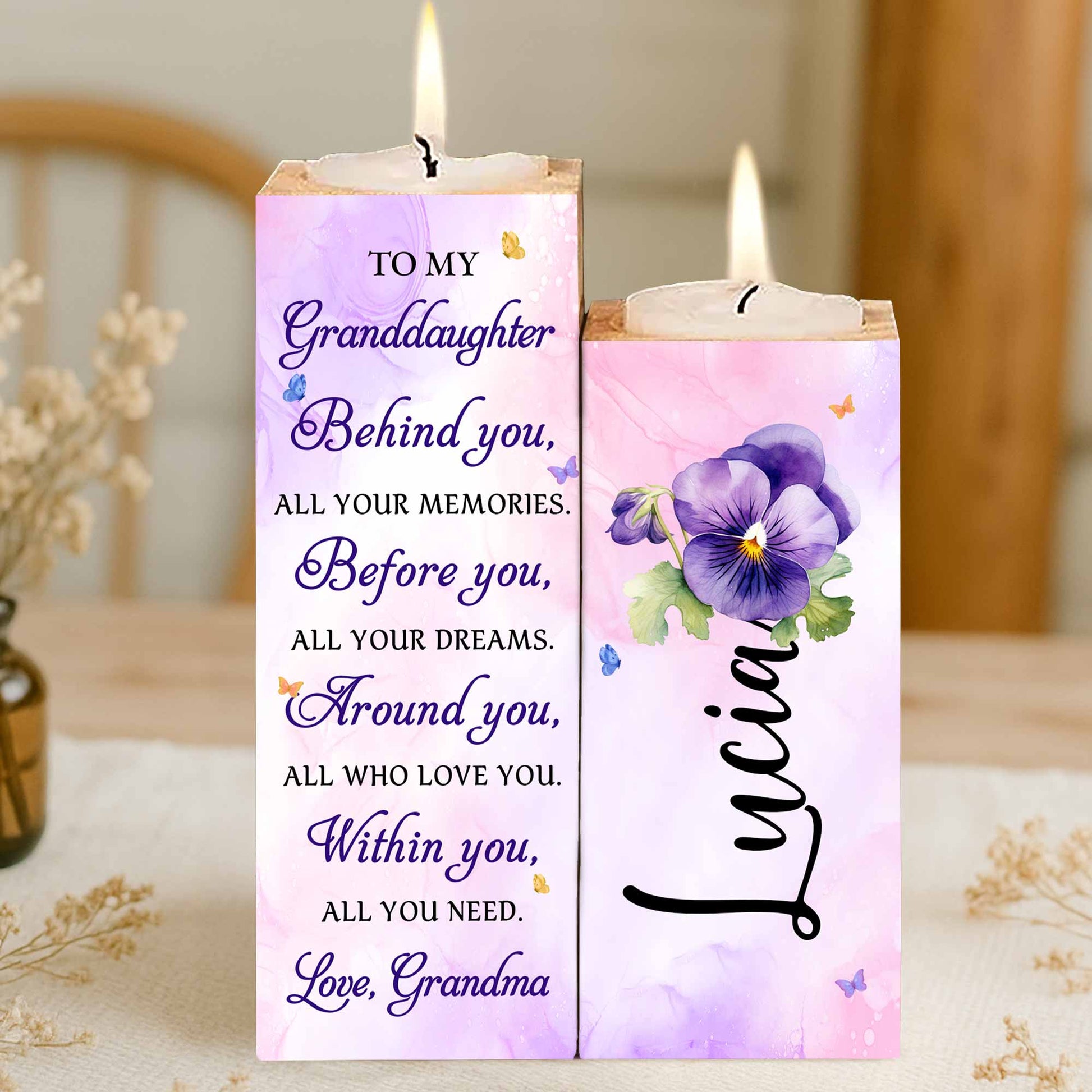 To My Granddaughter, Behind You, Flowers And Butterflies