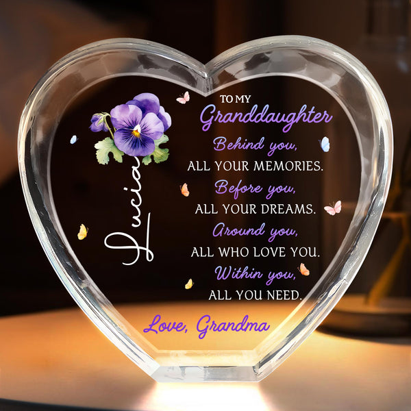 To My Granddaughter, Behind You, All Your Memories, Flowers and Butterflies