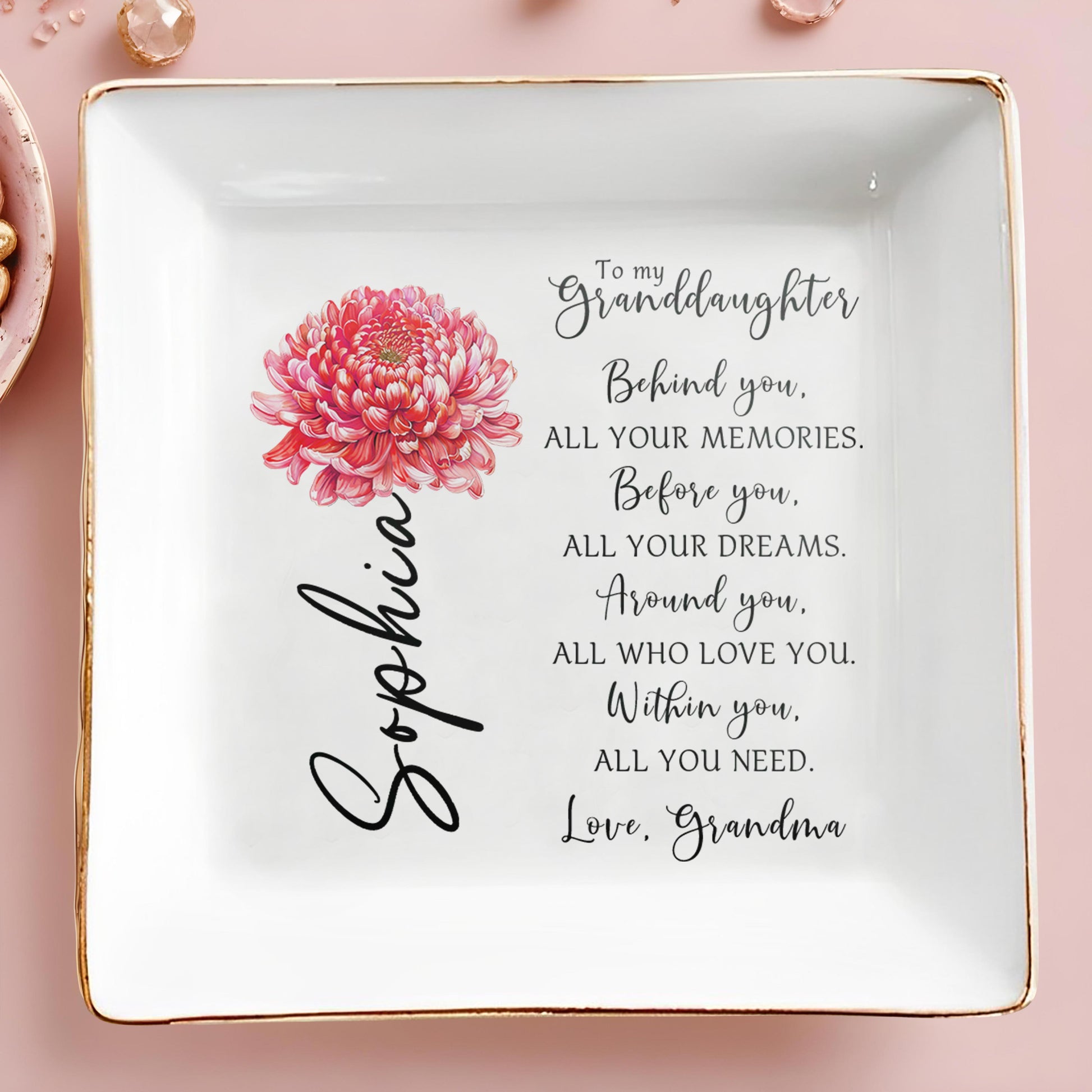 To My Granddaughter Love And Dreams Jewelry Dish