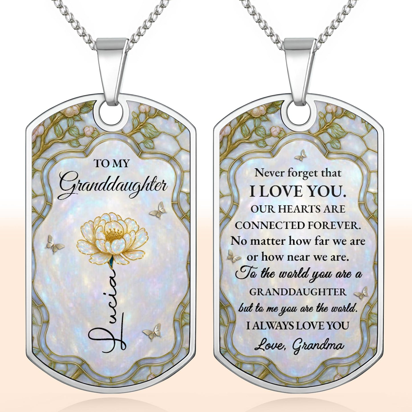 To My Granddaughter Love Forever Flower and Butterflies