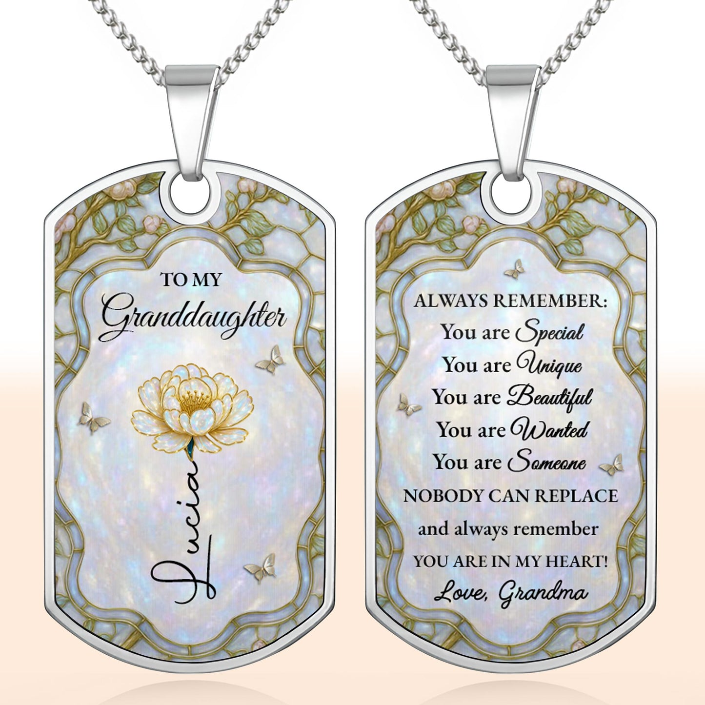 To My Granddaughter, Love You Forever, Flower And Butterflies