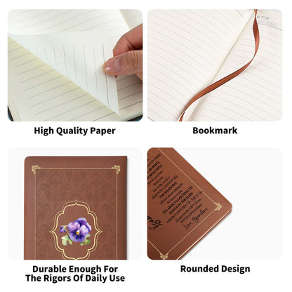 Never Forget You I Love You, Be Brave & Beautiful Floral Journal - Personalized Custom Leather Journal - GDT030_JRNL