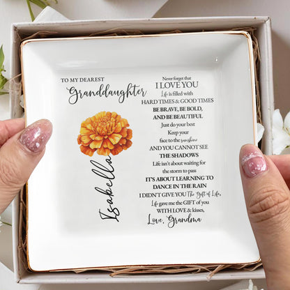 Learning To Dance In The Rain Jewelry Dish - Personalized Custom Jewelry Dish - GDT030_SCRD