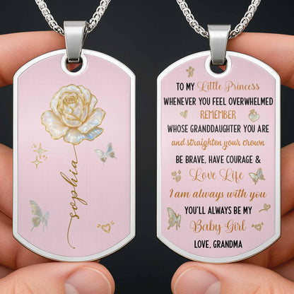To My Beautiful Daughter, Rose and Butterfly Necklace
