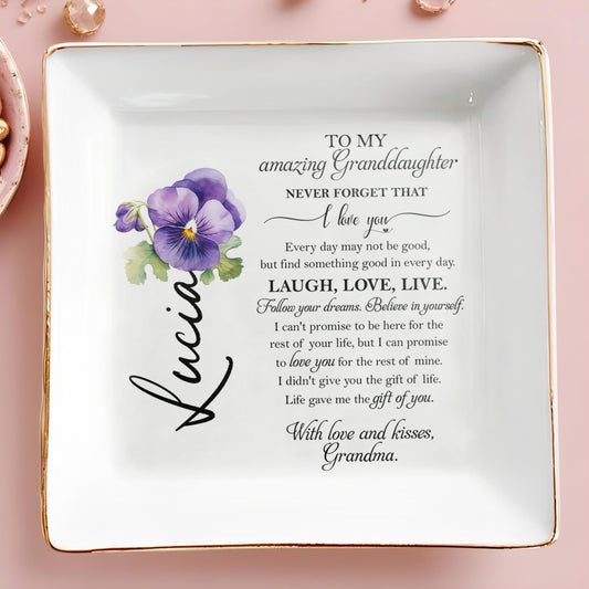 Love And Encouragement Jewelry Dish For Granddaughter