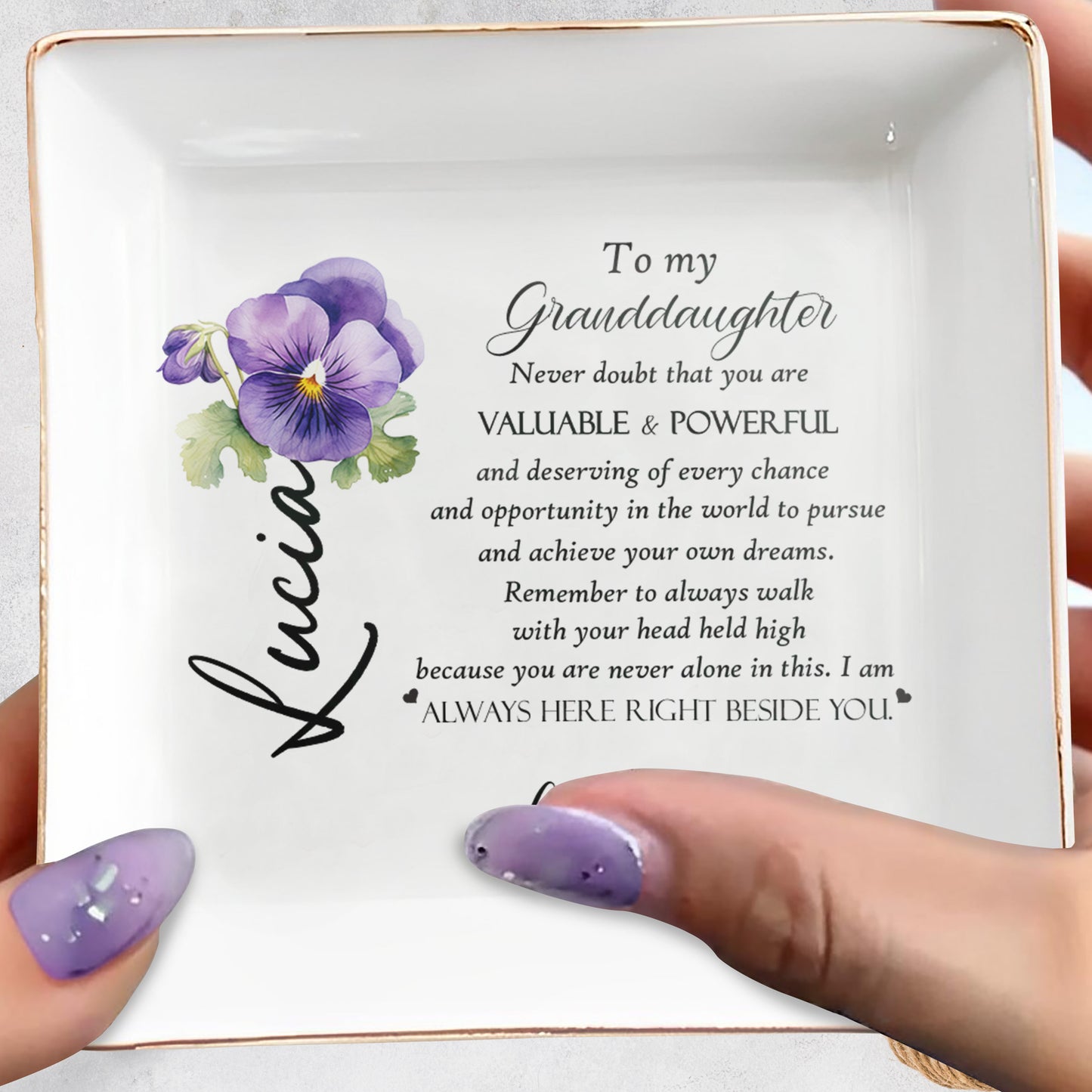 Keep Your Treasures Safe In This Elegant Dish - Personalized Custom Jewelry Dish - GDT048_SCRD