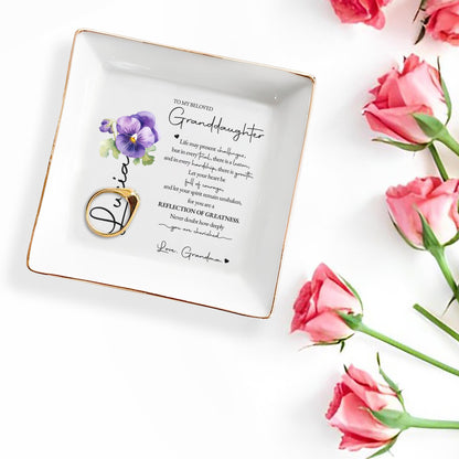 Reflection Of Greatness Pansy Flower Jewelry Dish