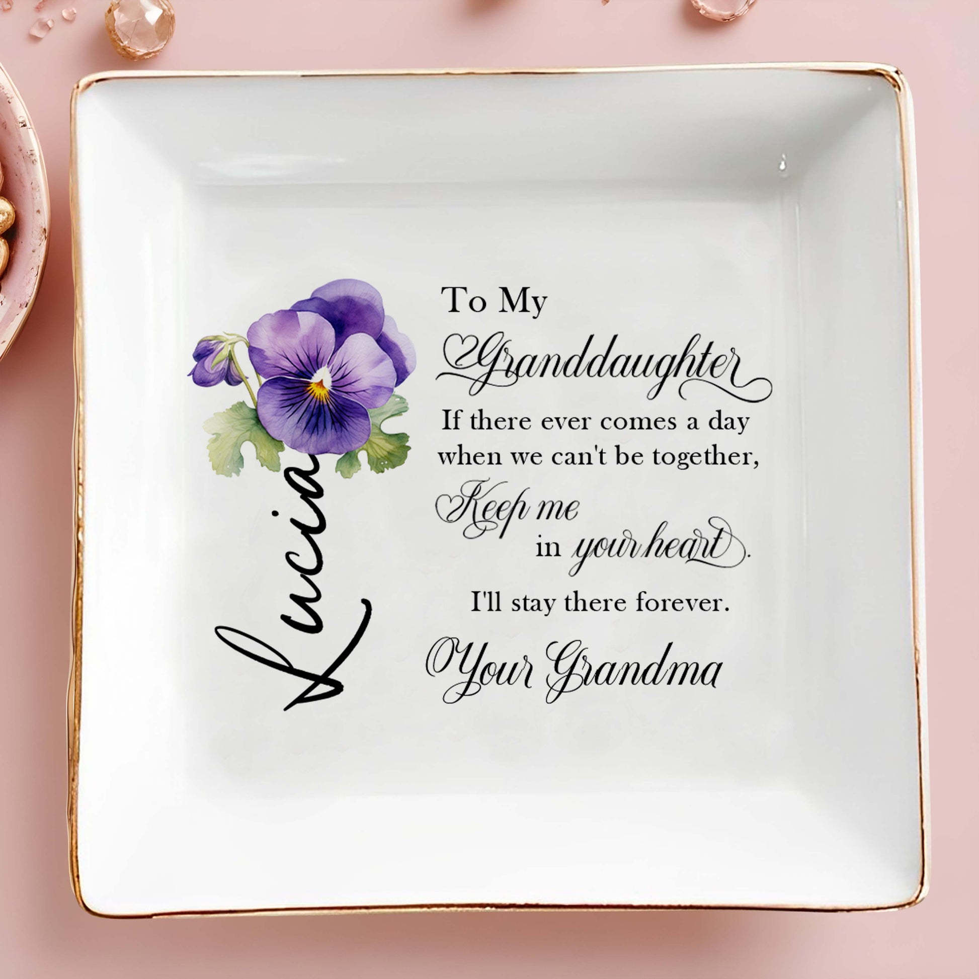 Keep Me In Your Heart Forever Pansy Flower Design