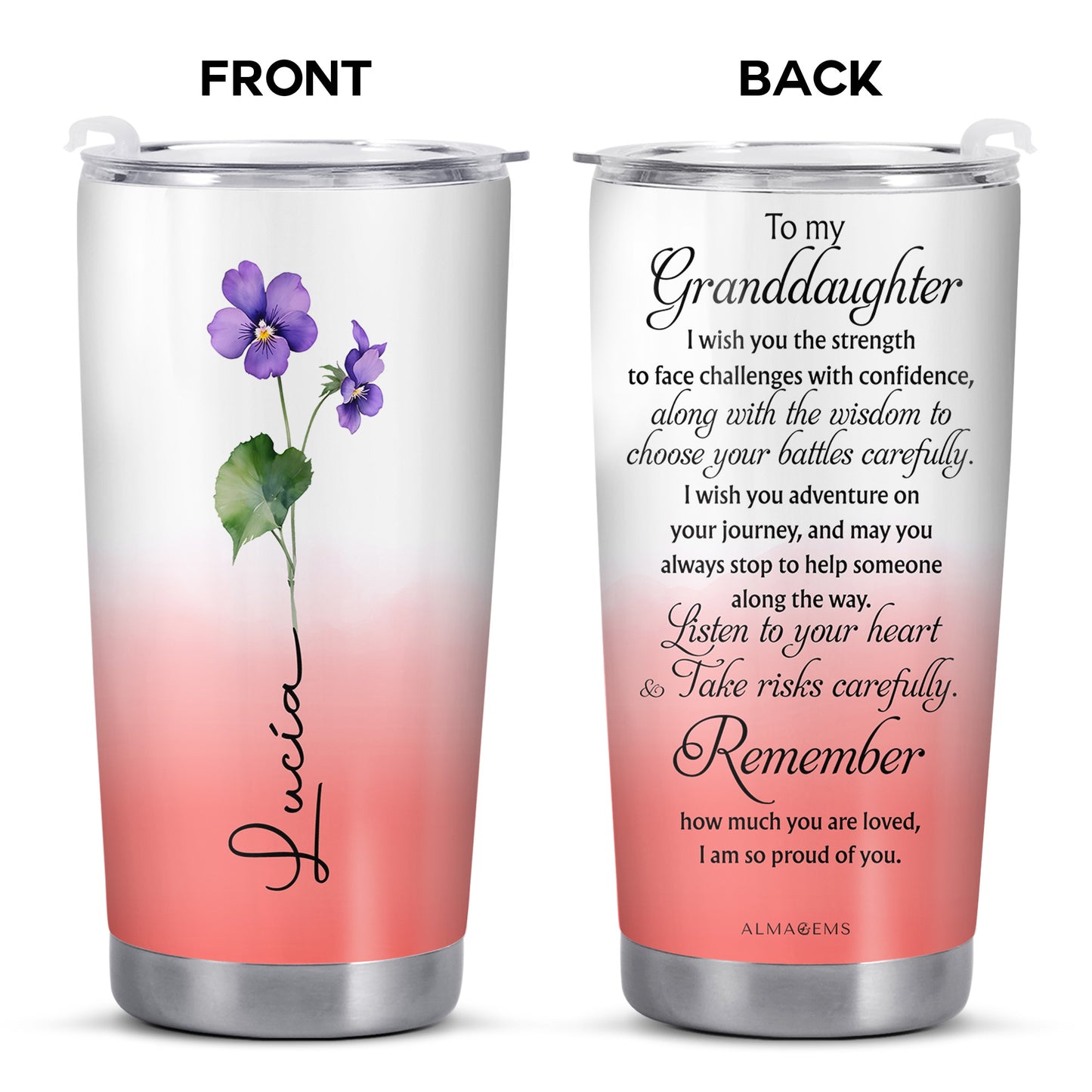 Hold Close To Nature's Heart Flower Tumbler - Personalized Custom Stainless Steel Tumbler 20oz 30oz - GDT060_TB