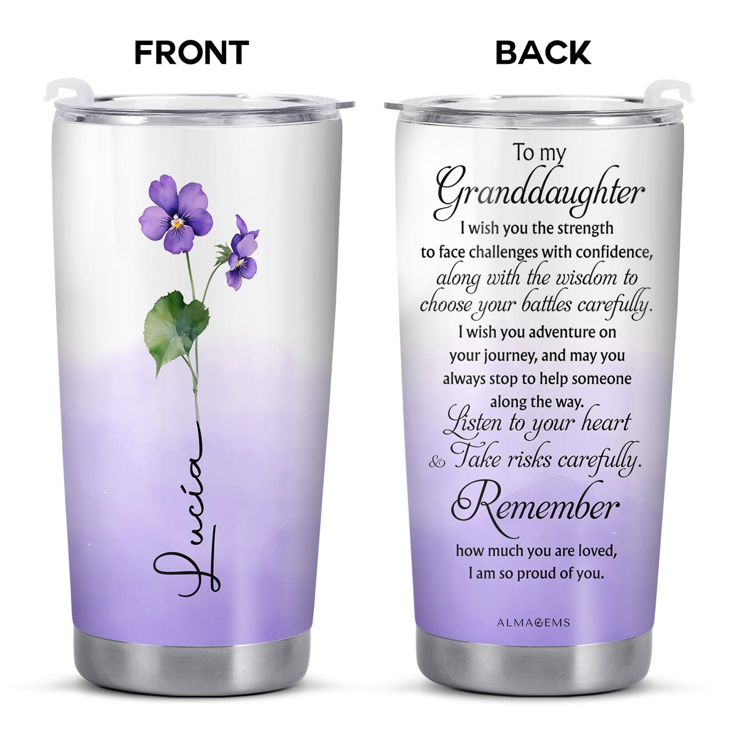 Hold Close To Nature's Heart Flower Tumbler - Personalized Custom Stainless Steel Tumbler 20oz 30oz - GDT060_TB