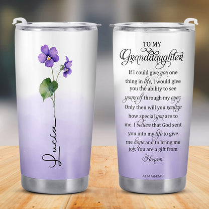 Blooming Memories Violet Flowers Tumbler - Personalized Custom Stainless Steel Tumbler 20oz 30oz - GDT061_TB