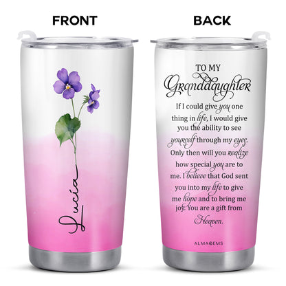 Blooming Memories Violet Flowers Tumbler - Personalized Custom Stainless Steel Tumbler 20oz 30oz - GDT061_TB