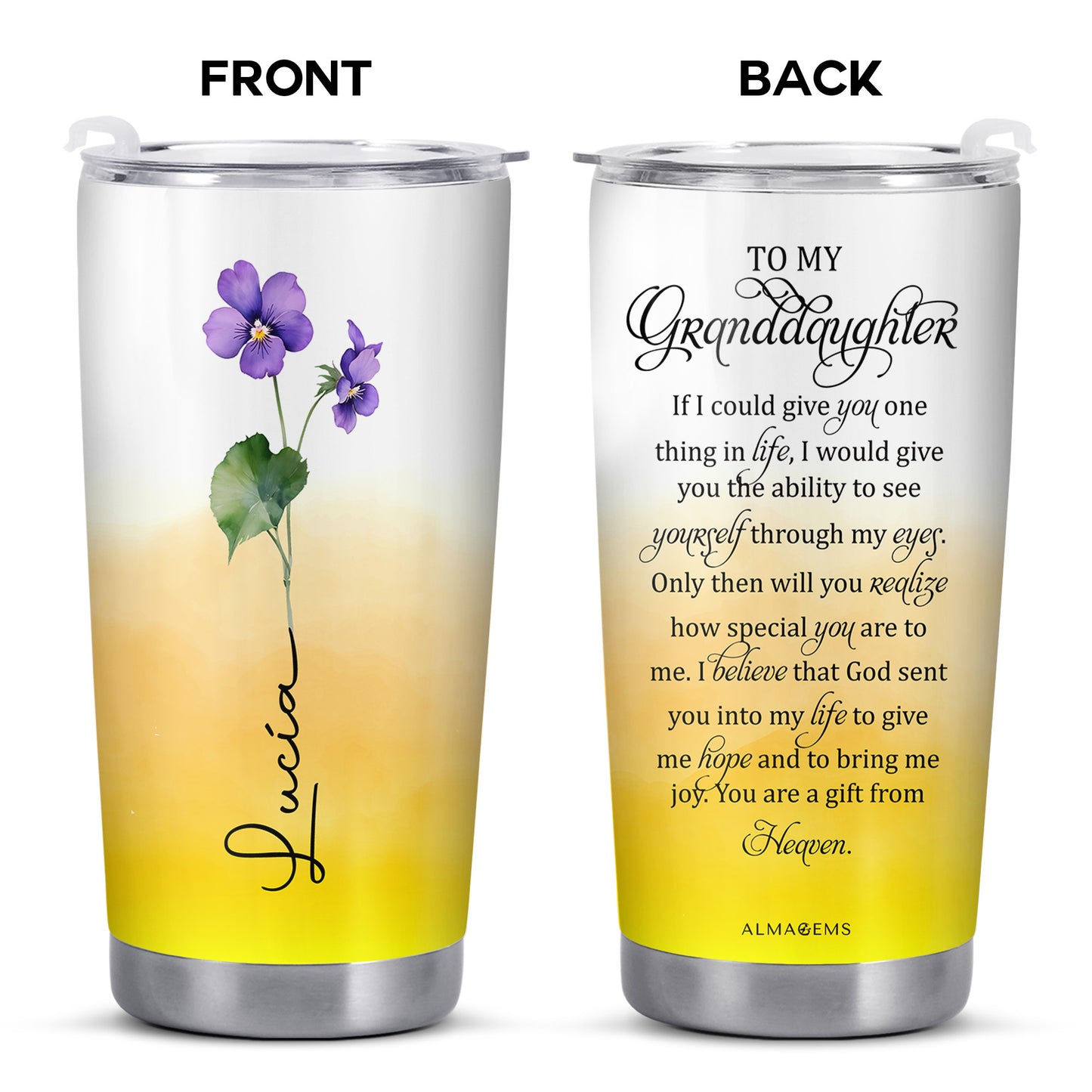 Blooming Memories Violet Flowers Tumbler - Personalized Custom Stainless Steel Tumbler 20oz 30oz - GDT061_TB