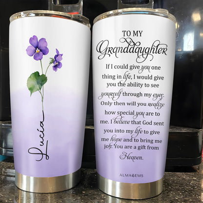 Blooming Memories Violet Flowers Tumbler - Personalized Custom Stainless Steel Tumbler 20oz 30oz - GDT061_TB