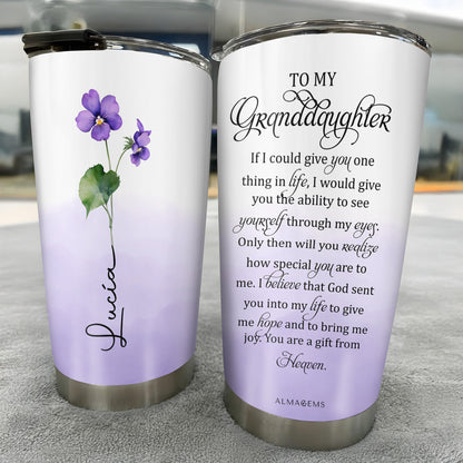 Blooming Memories Violet Flowers Tumbler - Personalized Custom Stainless Steel Tumbler 20oz 30oz - GDT061_TB