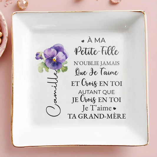 Believe In Yourself Violet Floral Dish
