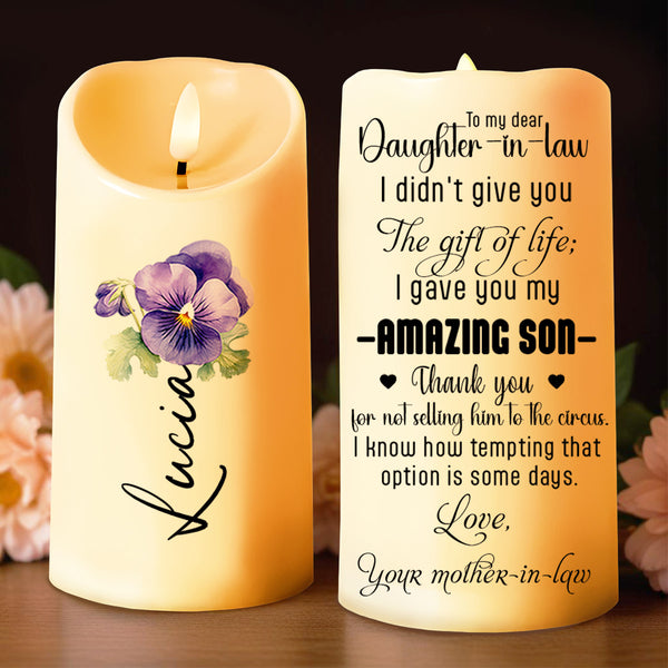 Regalo para nuera con velas y pensamientos - Vela LED personalizada - GDT078_LECA