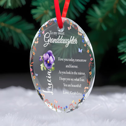 Endless Love And Beauty Personalized Glass Ornament