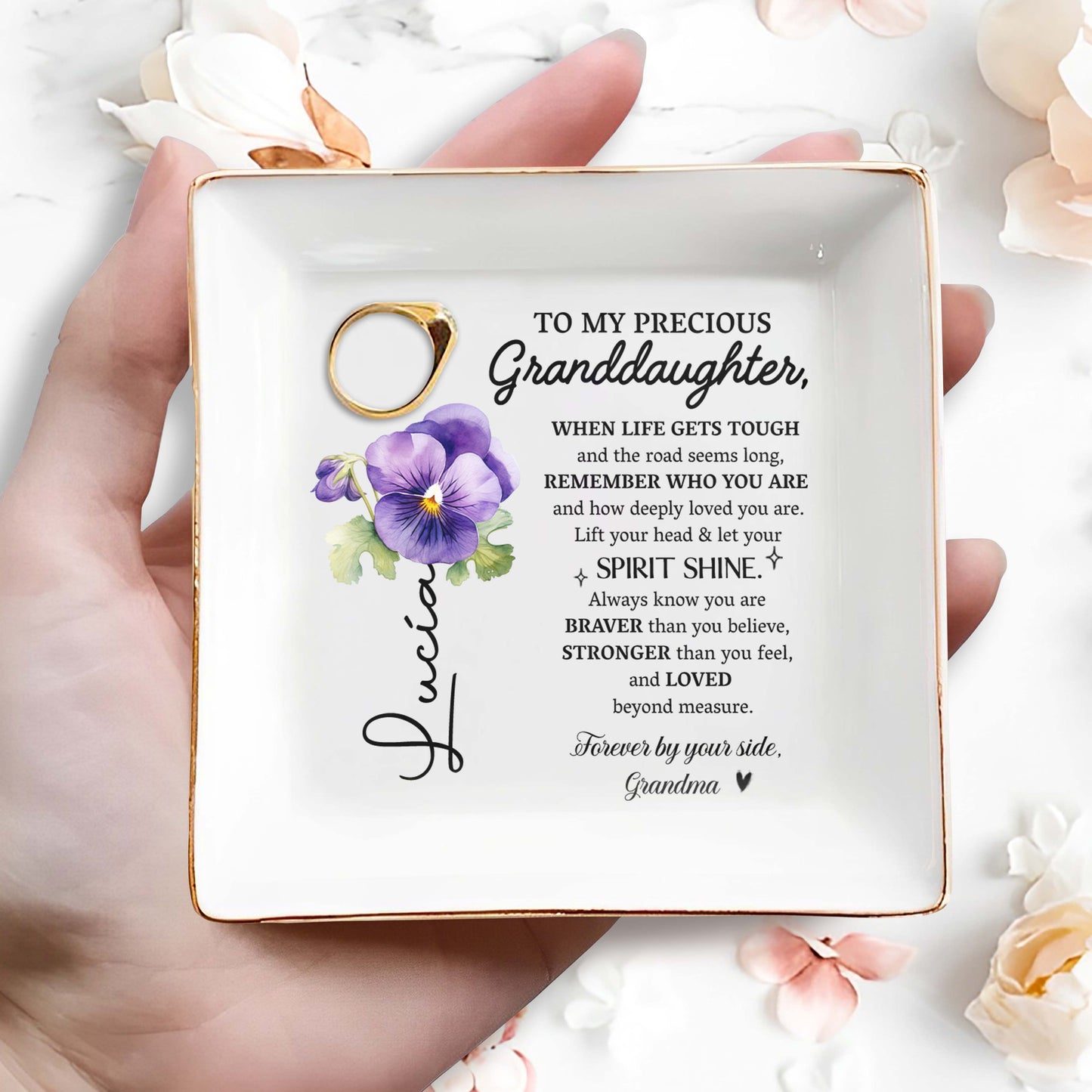 Precious Granddaughter, Remember Who You Are With Pansy Flower