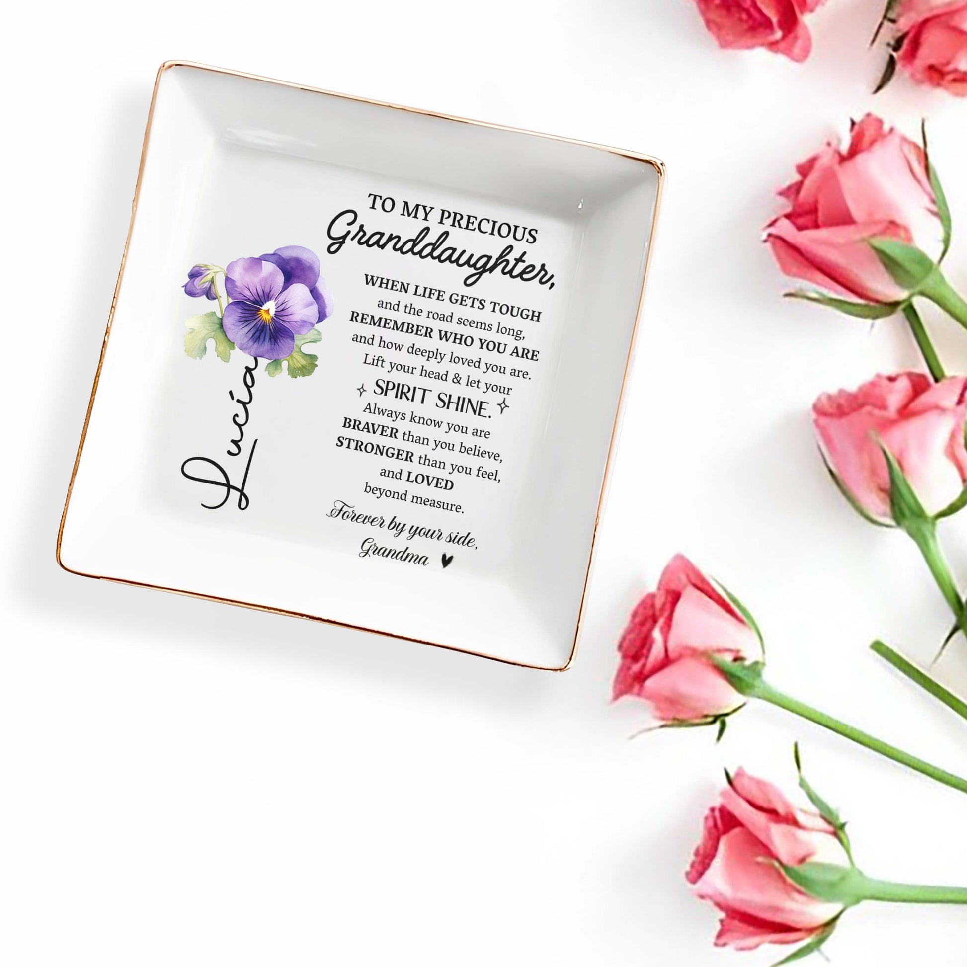 Precious Granddaughter, Remember Who You Are With Pansy Flower