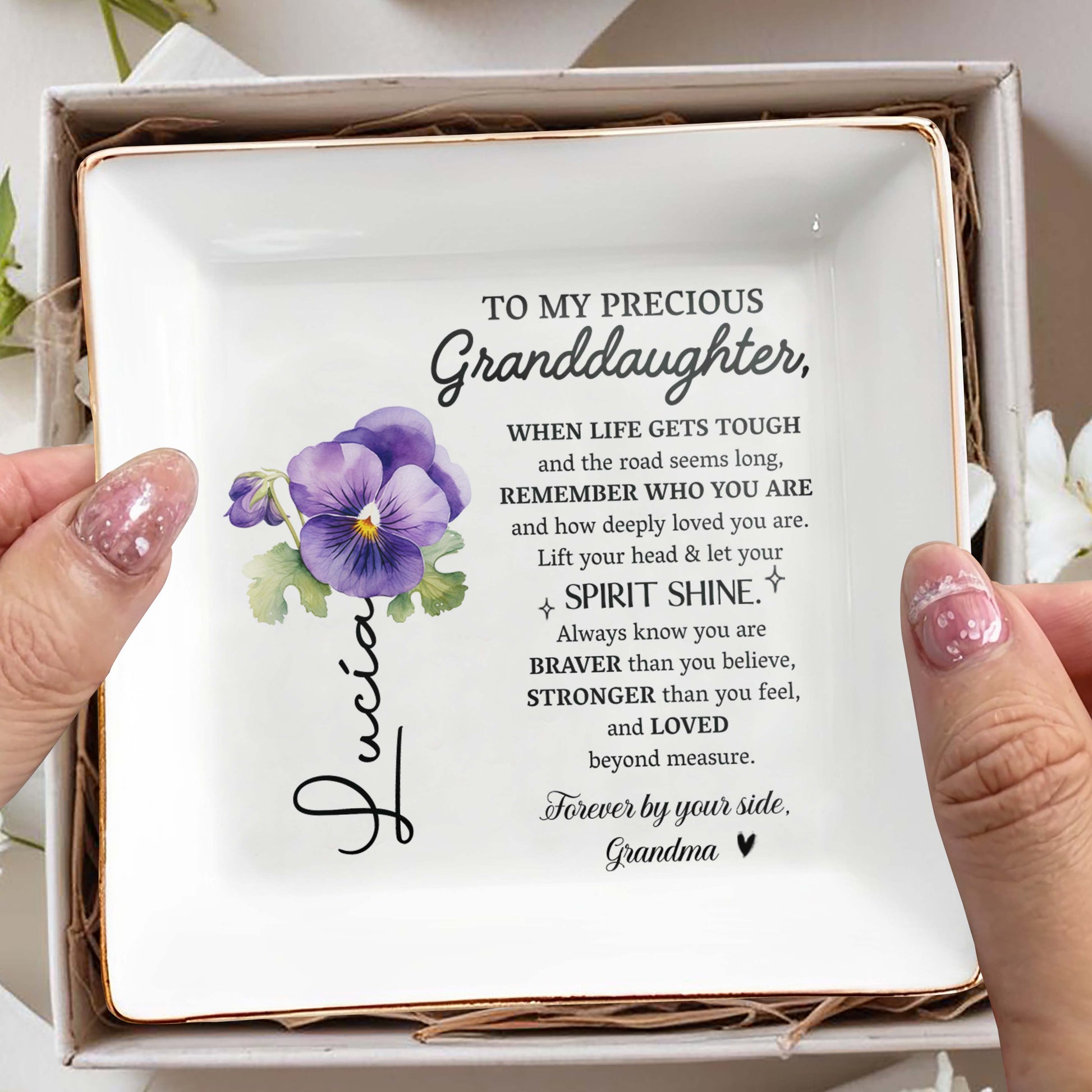 Precious Granddaughter, Remember Who You Are With Pansy Flower