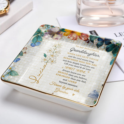 To My Beautiful Granddaughter, Flowers And Butterflies