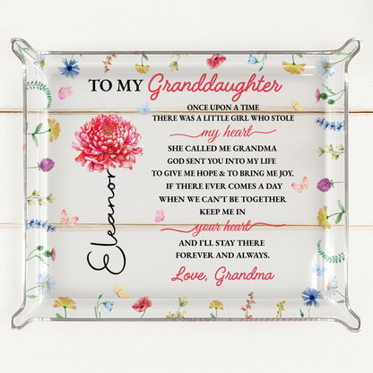 To My Granddaughter, Heart And Flowers Message