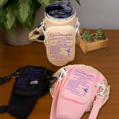 To My Granddaughter, Always In My Heart - Personalized Custom Water Bottle Carrier Bag - GDT108_BCB
