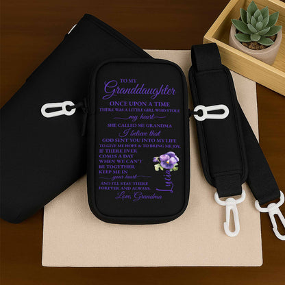 To My Granddaughter, Always In My Heart - Personalized Custom Water Bottle Carrier Bag - GDT108_BCB