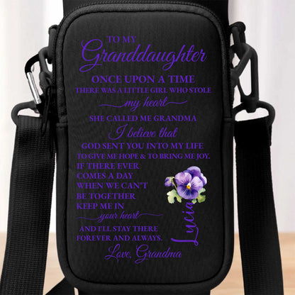 To My Granddaughter, Always In My Heart - Personalized Custom Water Bottle Carrier Bag - GDT108_BCB
